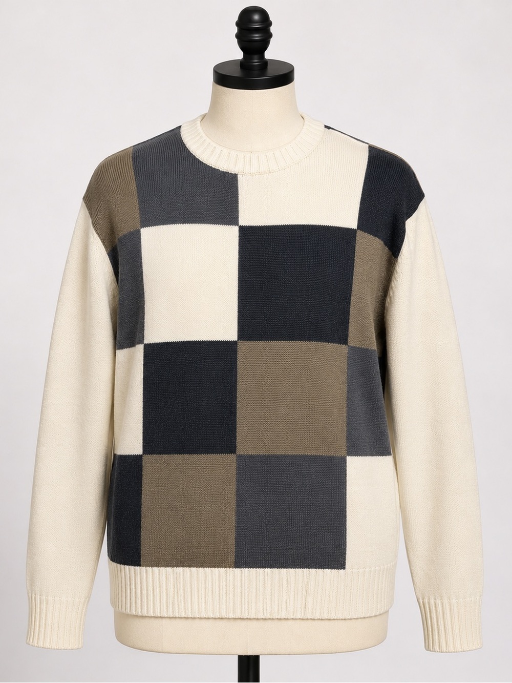 NWT Oscar de la Renta Colorblock Sweater XL Cozy Mr. Rogers Style